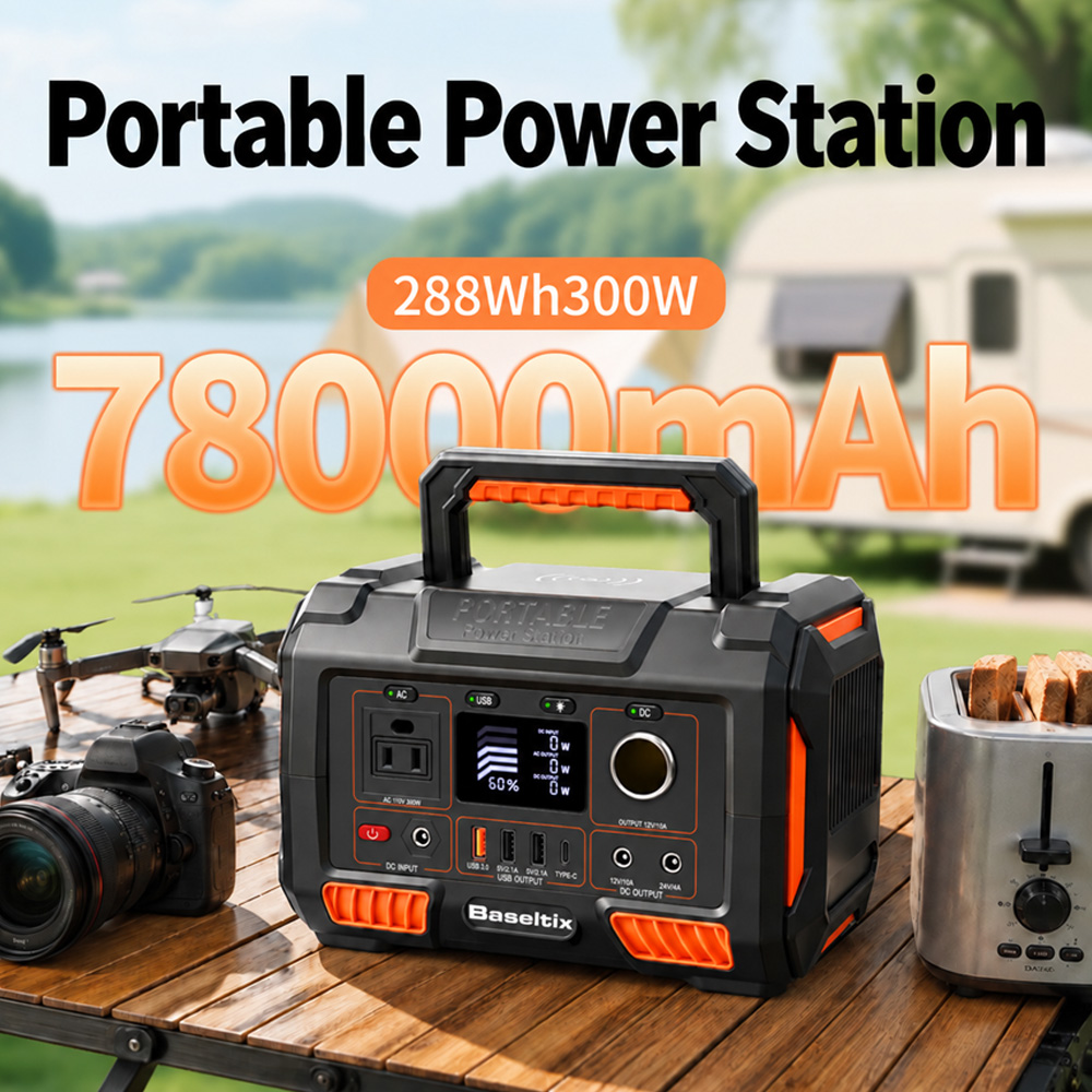 Ac Outdoor Power - 78000mAh Portable Power Station 300W, 228Wh