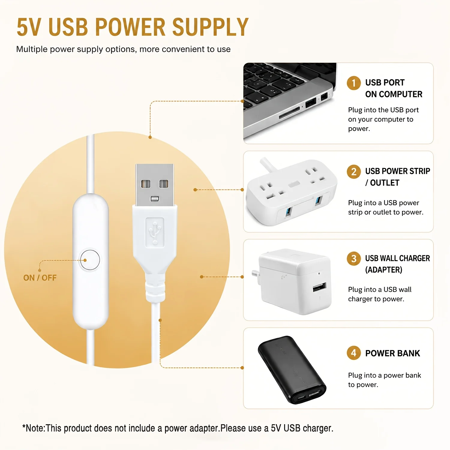 USB Button Switch 2835 LED Str - Outdoor Use Power Strip review and price